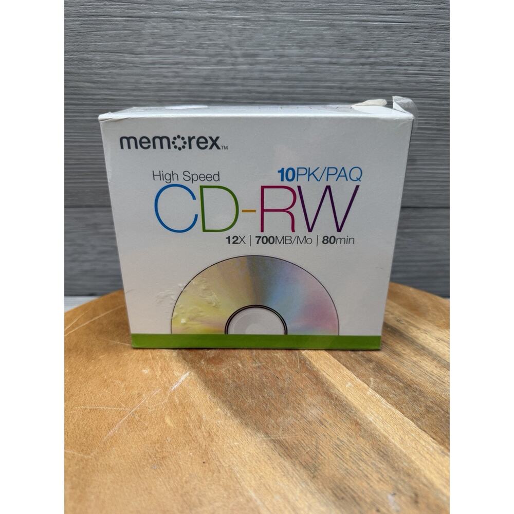 Memorex 10 Pack High Speed CD-RW 12x 700mb 80min Rewritable W/Cases
